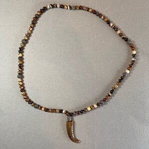 HipChik Couture Long Necklace with Tibetan‎ Horn rhinestone beads